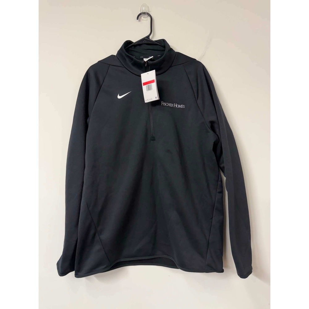 New Nike‎ Mens Dri-FIT 1/4 Zip Pullover Black Fischer Homes CN9492-010 Large NEW
